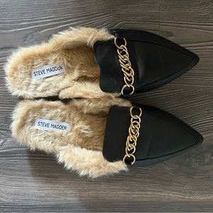 Steve Madden - Foreseen Faux Fur Lined Mule - Black - 9.5